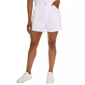 Gloria Vanderbilt White High Waist Utility Shorts Size Medium